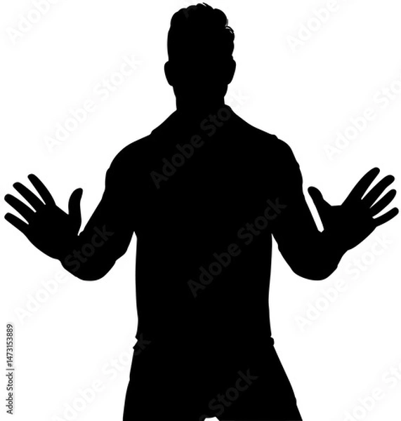 Obraz Man Open Palm Silhouette