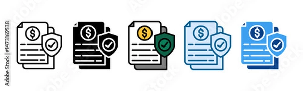 Obraz Liability Insurance Icon Set Multiple Style Collection