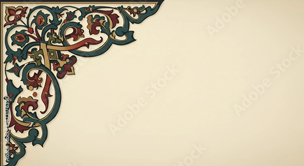 Obraz Ornate corner foliage scrolls and lines
