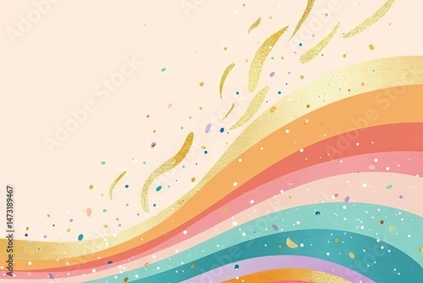 Fototapeta People with rainbow background flag celebrate Pride Month Day