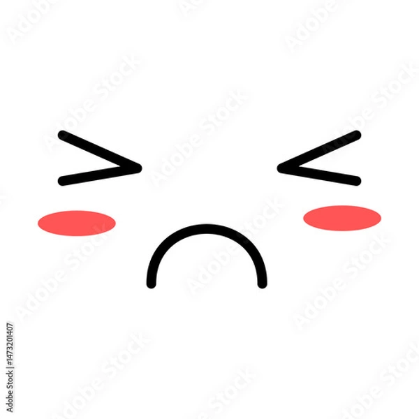 Fototapeta Kawaii Face Expression - Pouting and Blushing
