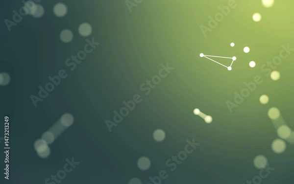 Fototapeta Abstract background. Molecules technology with polygonal shapes, connecting dots and lines. Connection structure. Big data visualization.