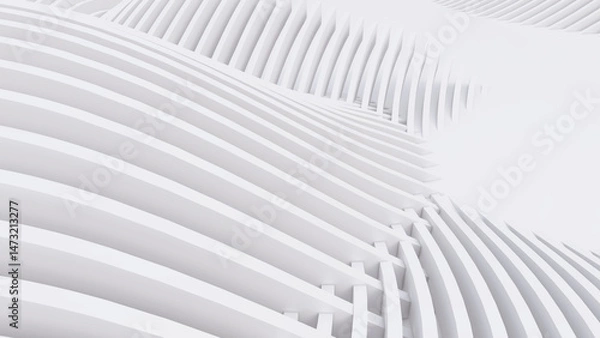 Fototapeta Abstract Curved Shapes. White Circular Background.