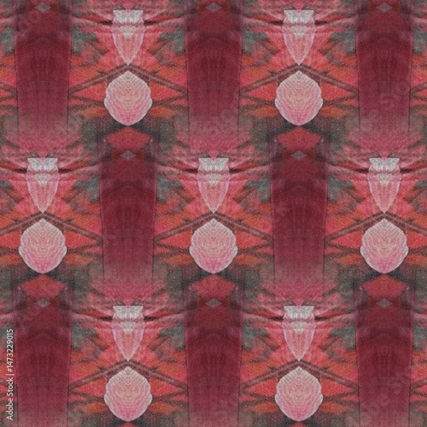 Fototapeta Mixed print design made with different embroidery, batik and tie dye patterns. Best for textile, carpet, comforter, wallcovering, pillowcase, bedsheet, silk fabric printing	