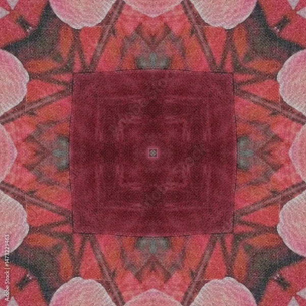 Fototapeta Mixed print design made with different embroidery, batik and tie dye patterns. Best for textile, carpet, comforter, wallcovering, pillowcase, bedsheet, silk fabric printing	