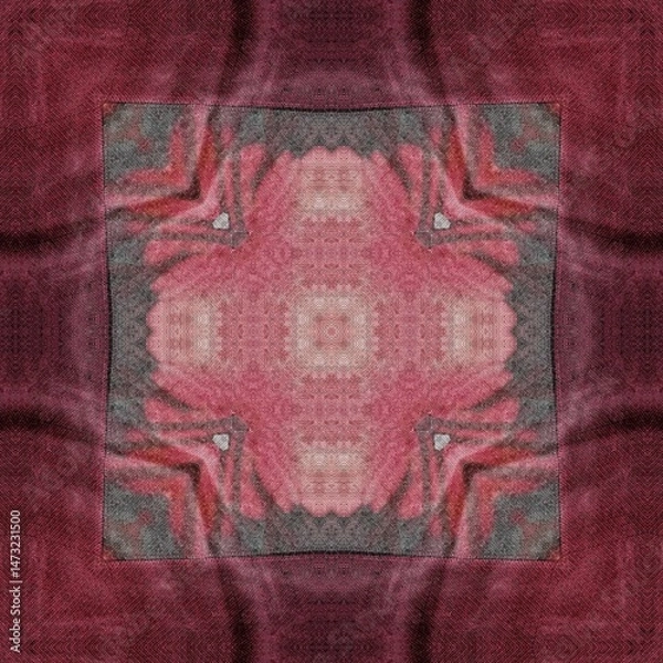 Fototapeta Embroidery and batik design concept. Antique art for clothing print, sublimation block etc. New trendy wallpaper, cover photo, interior decoration idea. Abstract pattern for the carpet background	