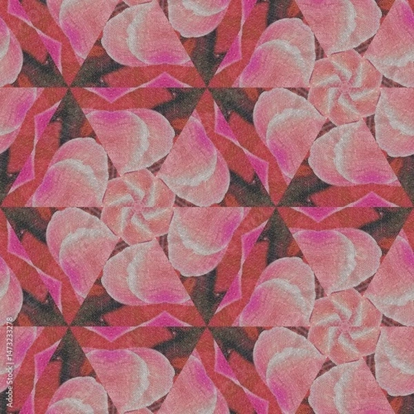 Fototapeta Embroidery and batik design concept. Antique art for clothing print, sublimation block etc. New trendy wallpaper, cover photo, interior decoration idea. Abstract pattern for the carpet background	