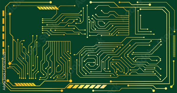 Obraz Circuit technology background with hi-tech digital data illustration. Futuristic circuit background. Vector eps10