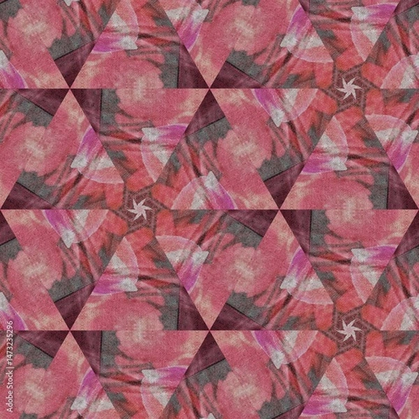 Fototapeta Mixed print design made with different embroidery, batik and tie dye patterns. Best for textile, carpet, comforter, wallcovering, pillowcase, bedsheet, silk fabric printing	