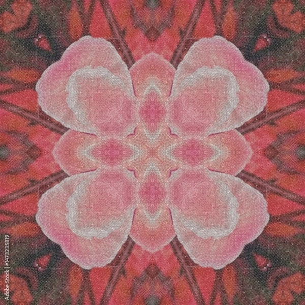 Fototapeta Embroidery and batik design concept. Antique art for clothing print, sublimation block etc. New trendy wallpaper, cover photo, interior decoration idea. Abstract pattern for the carpet background	