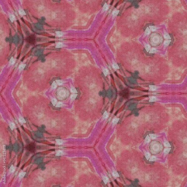 Fototapeta Embroidery and batik design concept. Antique art for clothing print, sublimation block etc. New trendy wallpaper, cover photo, interior decoration idea. Abstract pattern for the carpet background	