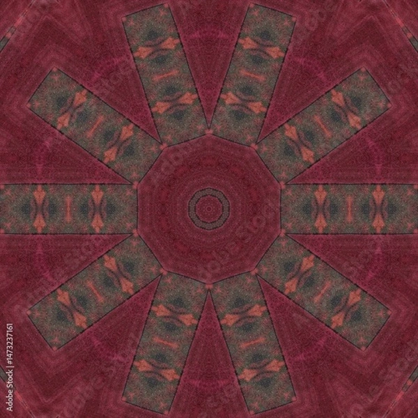 Fototapeta Mixed print design made with different embroidery, batik and tie dye patterns. Best for textile, carpet, comforter, wallcovering, pillowcase, bedsheet, silk fabric printing	