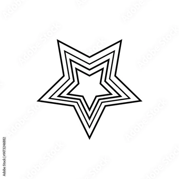 Fototapeta Star clip art design on plain white transparent isolated background for card, shirt, hoodie, sweatshirt, apparel, card, tag, mug, icon, poster or badge