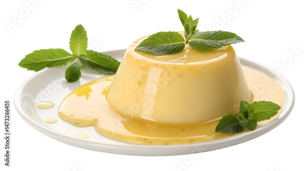 Fototapeta Custard isolated on transparent background 