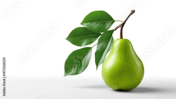 Obraz Realistic Pear on Plan white Background