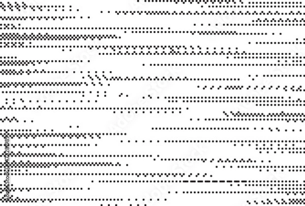 Obraz Monochrome Digital Noise Pattern Texture , A glitch-inspired monochrome digital pattern made of pixelated dot noise. Great for tech visuals, backgrounds, and experimental designs.