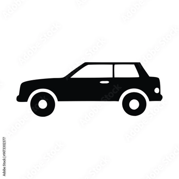 Obraz Car side view silhouette icons. Vehicle profile illustration 