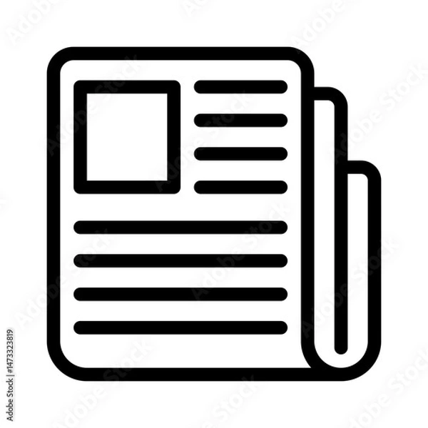 Fototapeta newspaper line icon