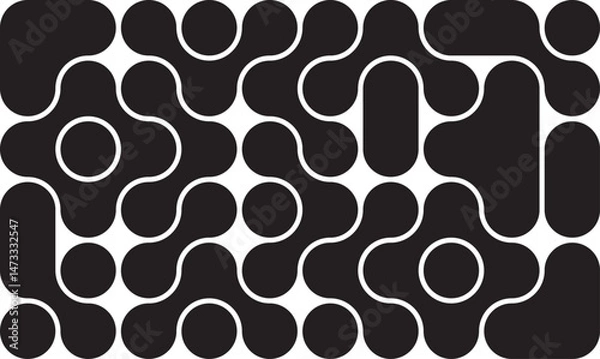 Obraz abstract composition of bold circles connected to each other. Liquid shapes background