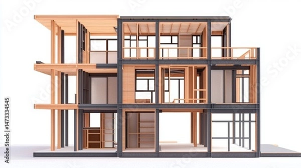 Obraz Modern Efficient House Plan with Passive Design Elements