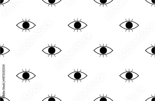 Obraz seamless pattern with eyes on white background