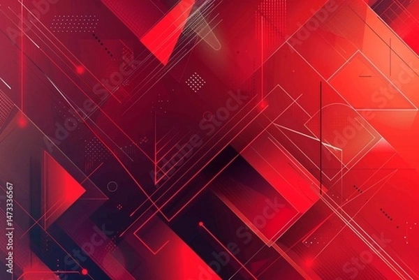 Obraz vector gradient abstract red background with geometric elements