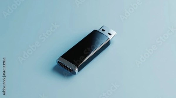 Obraz Modern black USB flash drive