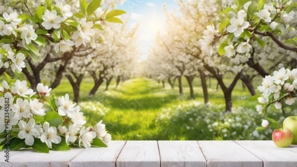 Fototapeta blooming apple tree in spring