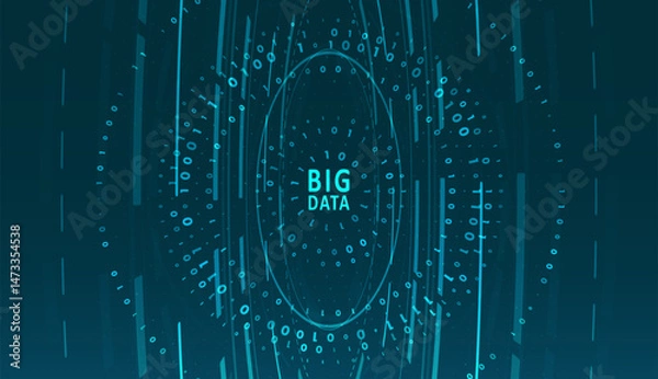 Fototapeta Abstract big data visualization. Big data code representation. Graphic concept for your design