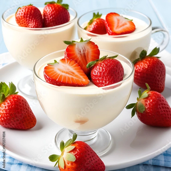 Obraz Fresas con crema