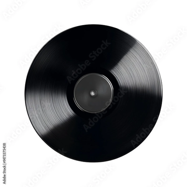 Fototapeta Close-up view of a classic black vinyl record