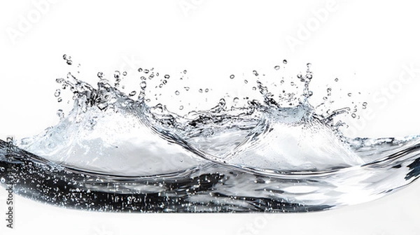 Fototapeta Clear water waves. Water wave isolated on white background.