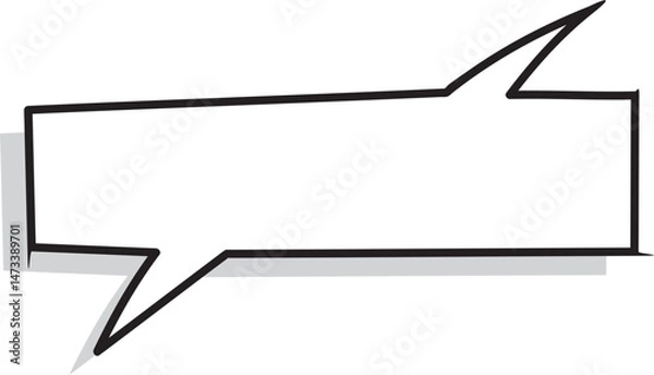 Obraz Speech bubble in Hand-drawn style set, Chatting box, Message box, Talk bubble, speak bubble, think balloon, design element, vector illustration	