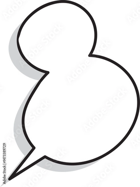 Obraz Speech bubble in Hand-drawn style set, Chatting box, Message box, Talk bubble, speak bubble, think balloon, design element, vector illustration	