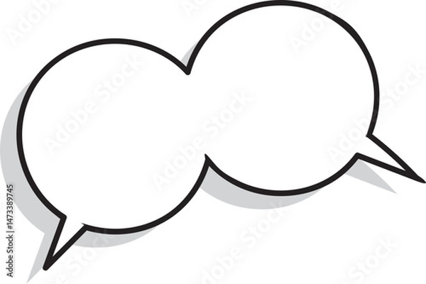 Obraz Speech bubble in Hand-drawn style set, Chatting box, Message box, Talk bubble, speak bubble, think balloon, design element, vector illustration	