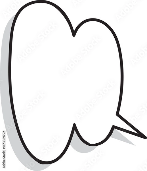 Obraz Speech bubble in Hand-drawn style set, Chatting box, Message box, Talk bubble, speak bubble, think balloon, design element, vector illustration	