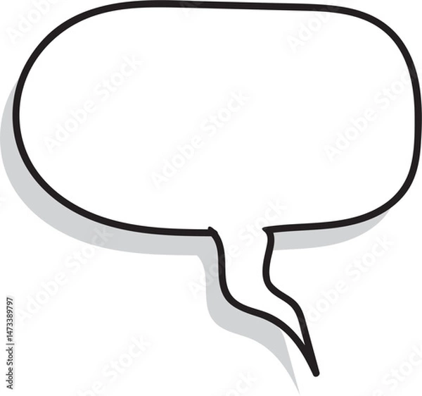 Obraz Speech bubble in Hand-drawn style set, Chatting box, Message box, Talk bubble, speak bubble, think balloon, design element, vector illustration	