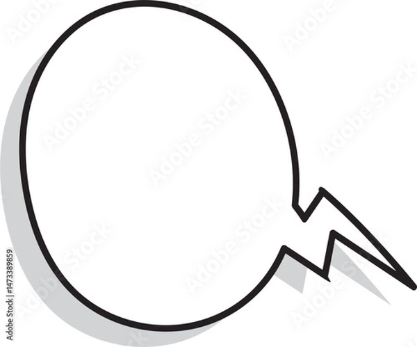 Obraz Speech bubble in Hand-drawn style set, Chatting box, Message box, Talk bubble, speak bubble, think balloon, design element, vector illustration	