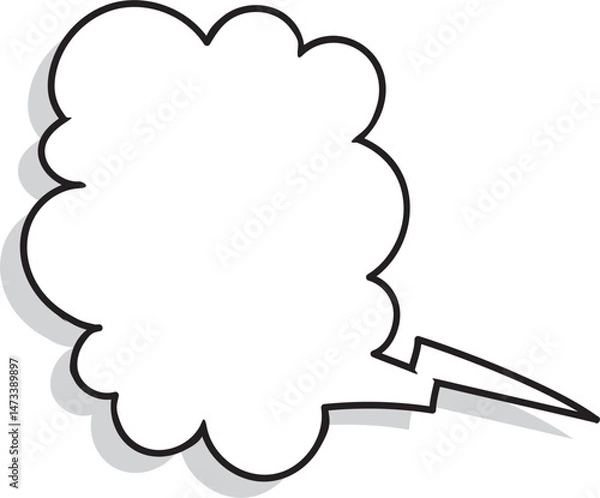 Obraz Speech bubble in Hand-drawn style set, Chatting box, Message box, Talk bubble, speak bubble, think balloon, design element, vector illustration	