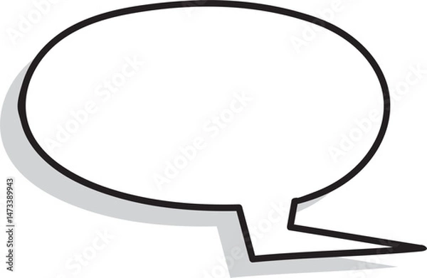 Obraz Speech bubble in Hand-drawn style set, Chatting box, Message box, Talk bubble, speak bubble, think balloon, design element, vector illustration	