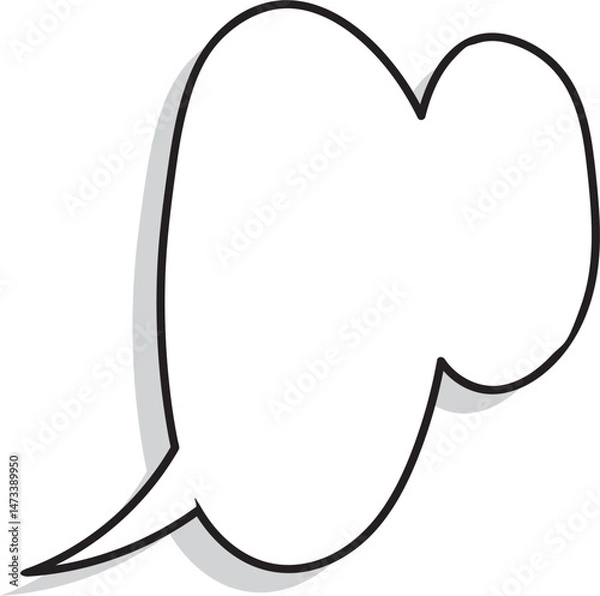 Obraz Speech bubble in Hand-drawn style set, Chatting box, Message box, Talk bubble, speak bubble, think balloon, design element, vector illustration	