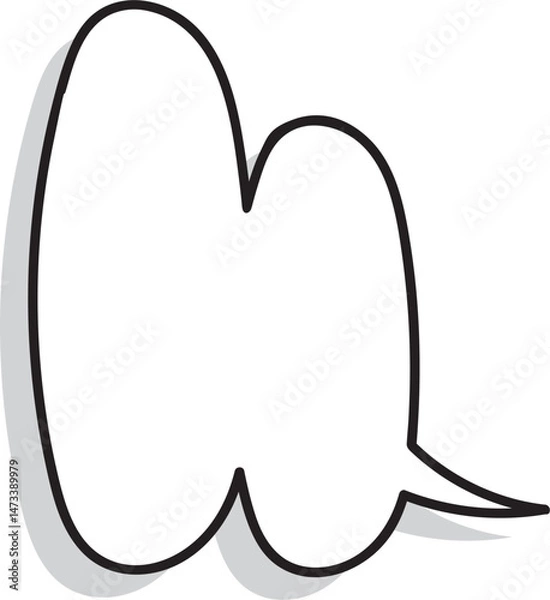 Obraz Speech bubble in Hand-drawn style set, Chatting box, Message box, Talk bubble, speak bubble, think balloon, design element, vector illustration	