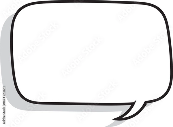 Obraz Speech bubble in Hand-drawn style set, Chatting box, Message box, Talk bubble, speak bubble, think balloon, design element, vector illustration	