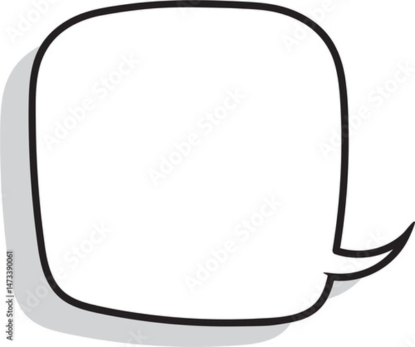 Obraz Speech bubble in Hand-drawn style set, Chatting box, Message box, Talk bubble, speak bubble, think balloon, design element, vector illustration	