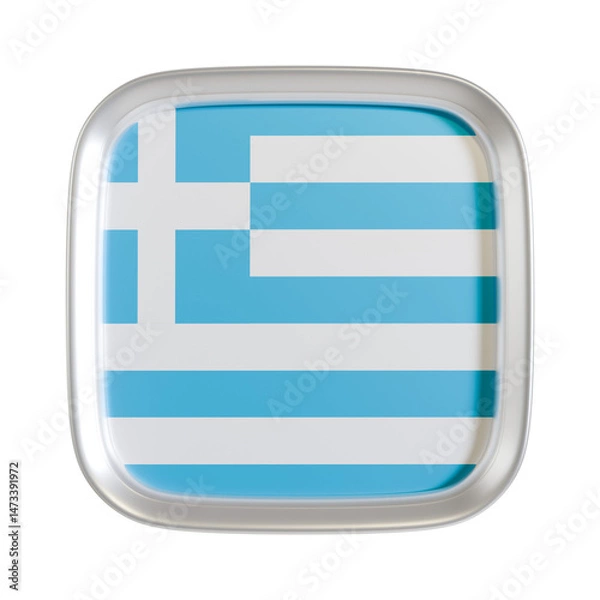 Fototapeta Grece flag 3d square icon.
