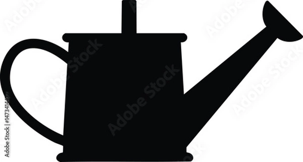 Fototapeta Vector Illustration of a Minimalist Watering Can Silhouette with Detailed Line Art, Simple Icon with Clean Design for Gardening and Agriculture Projects