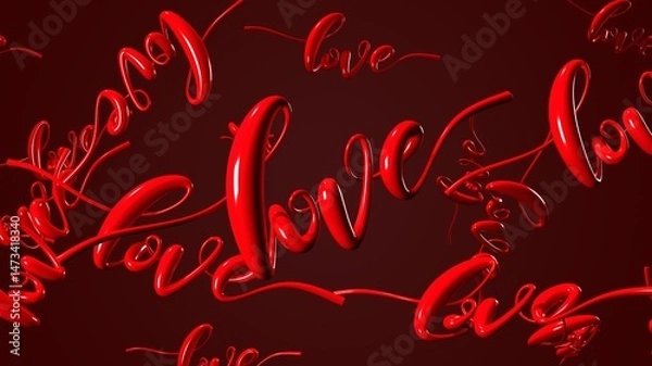 Fototapeta Text Loves in red.
3DCG abstract 3D illustration.
