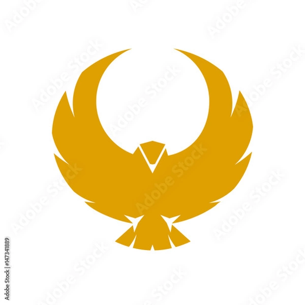 Fototapeta Bird of prey swooping logo or emblem.
