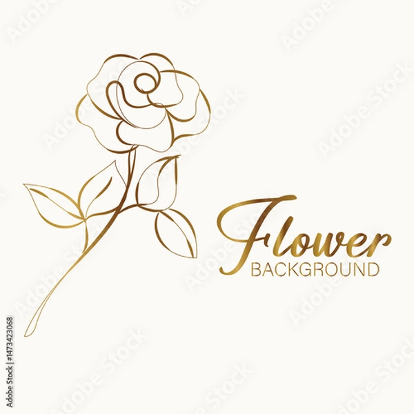 Fototapeta Elegant Golden Floral Background Design with Intricate Details and a Luxurious Feel