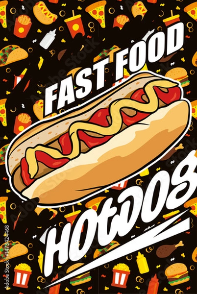 Obraz hot dog poster
